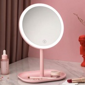 Зеркало с подсветкой Xiaomi Jordan&Judy LED Makeup Mirror NV529 (Розовый)  - фото