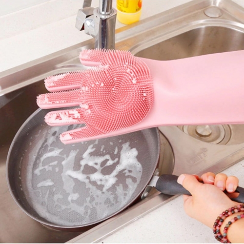 Силиконовые перчатки Xiaomi Silicone Cleaning Glove (Розовый)  - фото2