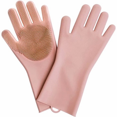 Силиконовые перчатки Xiaomi Silicone Cleaning Glove (Розовый)  - фото3