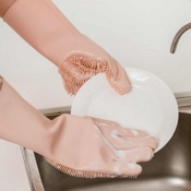 Силиконовые перчатки Xiaomi Silicone Cleaning Glove (Розовый) - фото