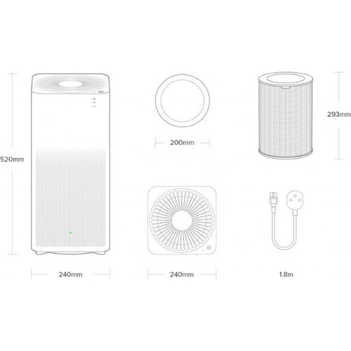 Очиститель воздуха Xiaomi Mi Air Purifier 2H EU (FJY4026GL) - фото5