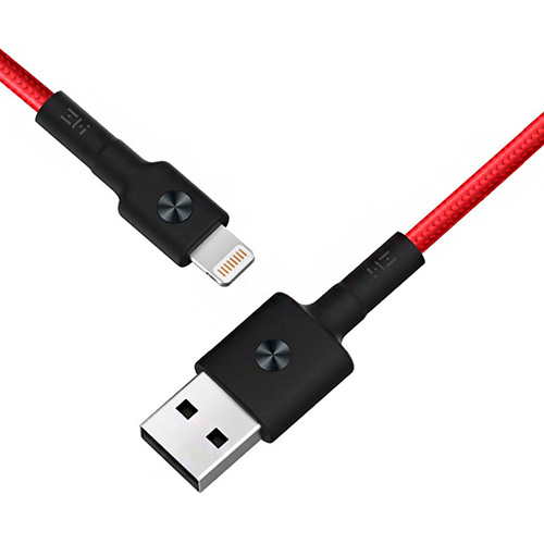 USB кабель  ZMI MFi Lightning длина 30 см AL823 (Красный)