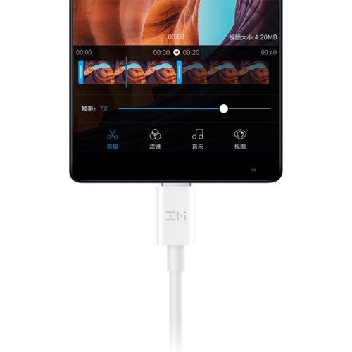USB кабель Xiaomi ZMI Type-C + Type-C для зарядки и синхронизации, длина 1,0 метр (AL307) Белый