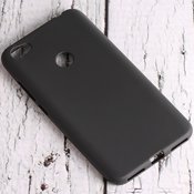 Чехол для Xiaomi Redmi Note 5a накладка (бампер) силиконовый черный матовый - фото
