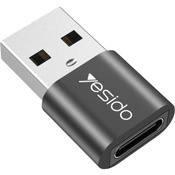 Адаптер Type-С на USB Yesido GS-09 (Черный) - фото